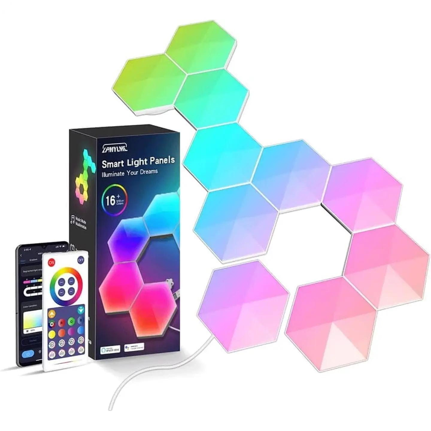 Luces LED Hexagonal RGB con Bluetooth 1