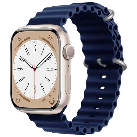 Correa Apple Watch 42/44/45/49mm Wave Azul Oscuro