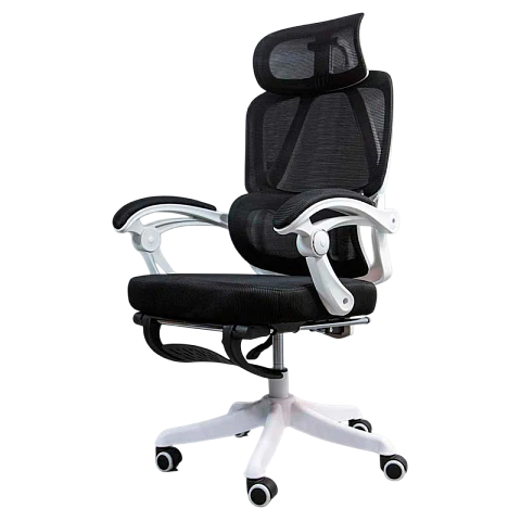 Silla de Oficina Ergonómica Powerbasics Confort T20 Negro con Ruedas y Reposapiés