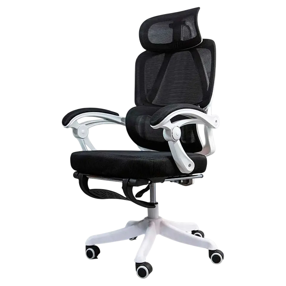 Silla de Oficina Ergonómica Powerbasics Confort T20 Negro con Ruedas y Reposapiés 1