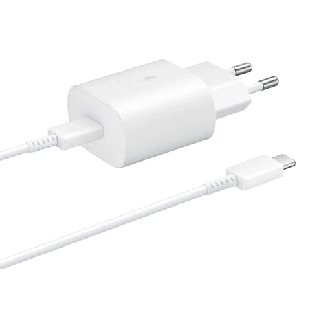 Samsung 25W USB Tipo-C Cable USB Tipo-C Carga Super Rápida Blanco - Cargador de Pared
