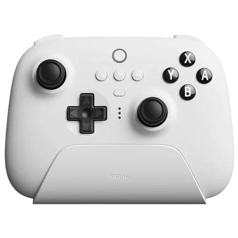 Gamepad 8BitDo Ultimate Bluetooth/2.4G con adaptador + base de carga Blanco - Mando Nintendo Switch/Smartphone/PC
