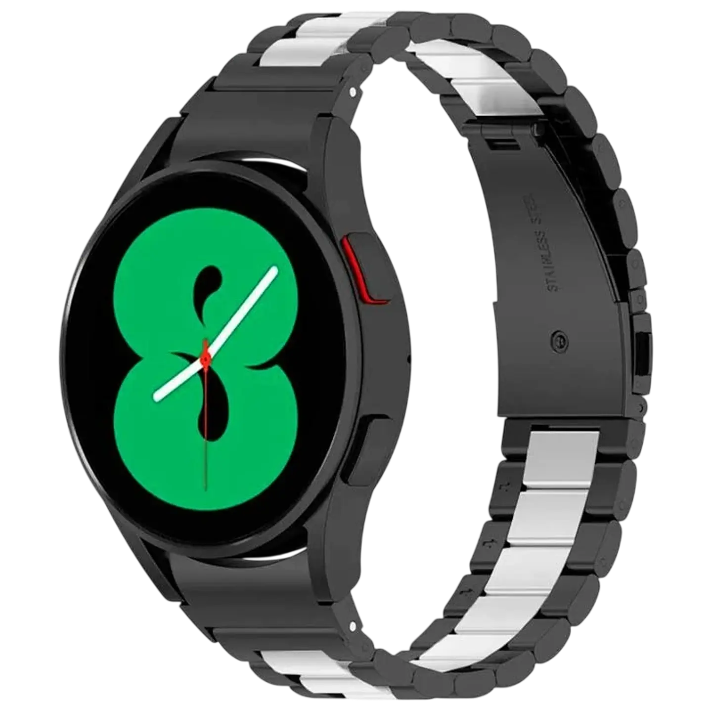 Correa Metal Eslabones Samsung Galaxy Watch 4/5/6 Negro+Plata 1
