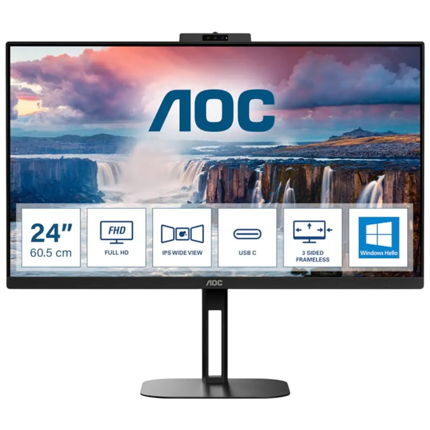 AOC V5 24V5CW 23.8 FullHD IPS Freesync Webcam Negro 1