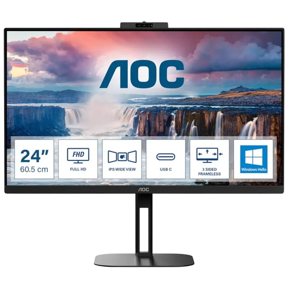 AOC V5 24V5CW 23.8 FullHD IPS Freesync Webcam Negro 1
