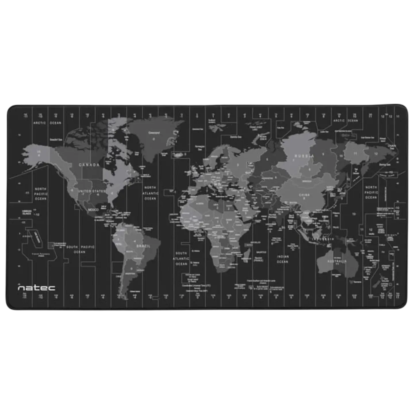 NATEC Time Zone Map Maxi Negro/Gris 1