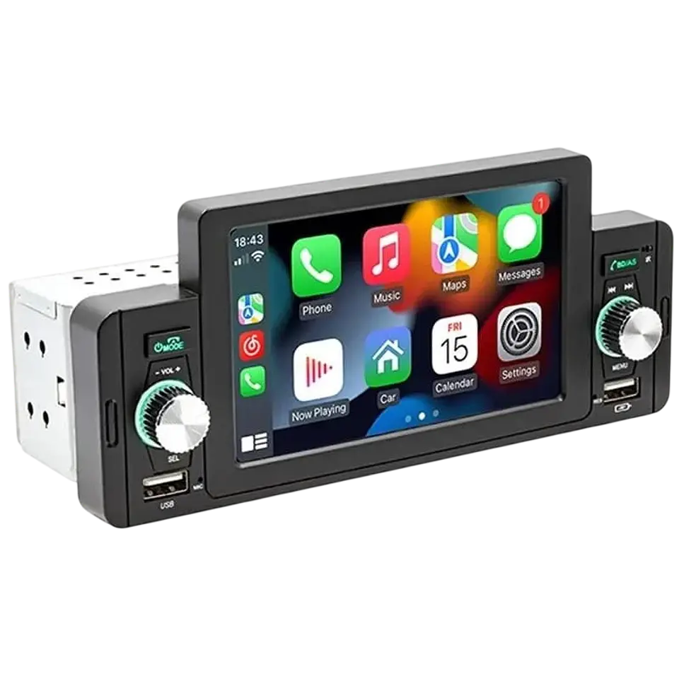 SWM 160C 5 pulgadas Bluetooth/Carplay/USB Negro 1 DIN 1