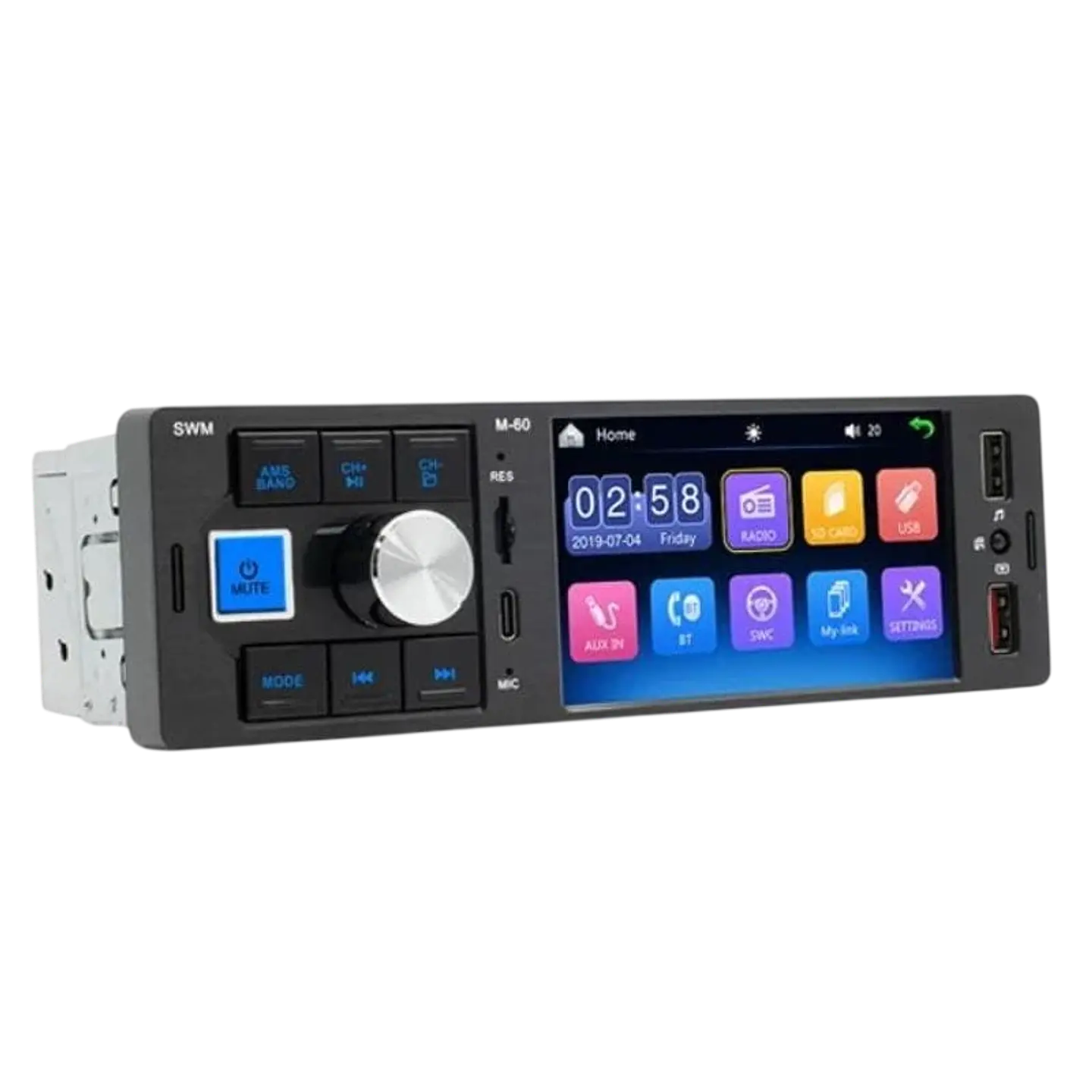 SWM M60 Negro - Autorradio 1 DIN 1