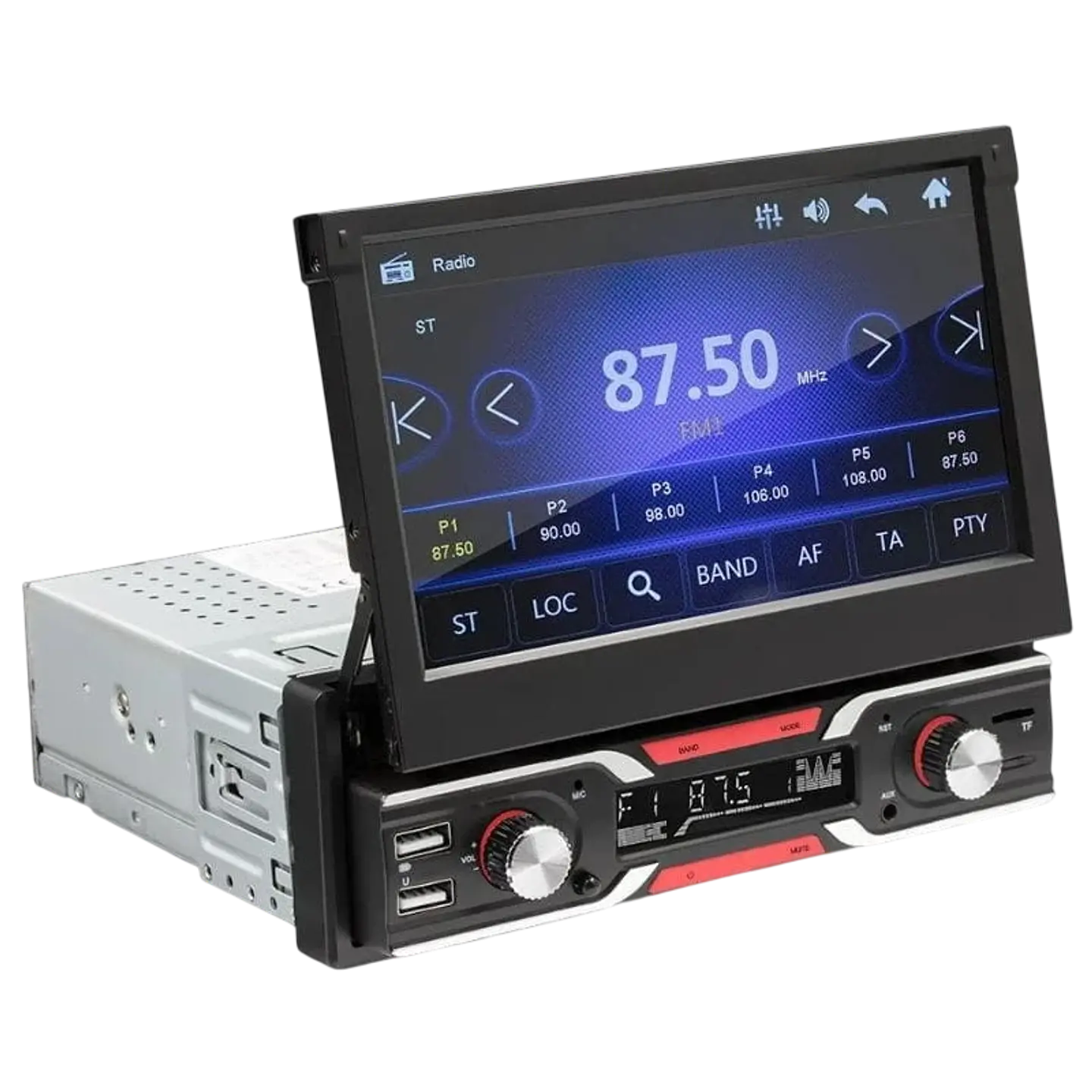 SWM 9603S Pantalla Retráctil Bluetooth Carplay/Android Auto inalámbrico USB Negro 1 DIN 1