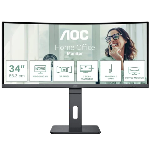 AOC CU34P3CV 34  WQHD VA UltraWide Curvo 100 Hz Negro