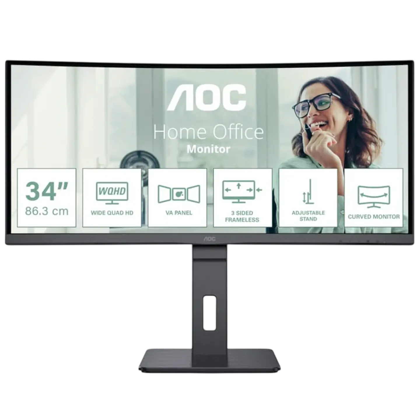 AOC CU34P3CV 34  WQHD VA UltraWide Curvo 100 Hz Negro 1
