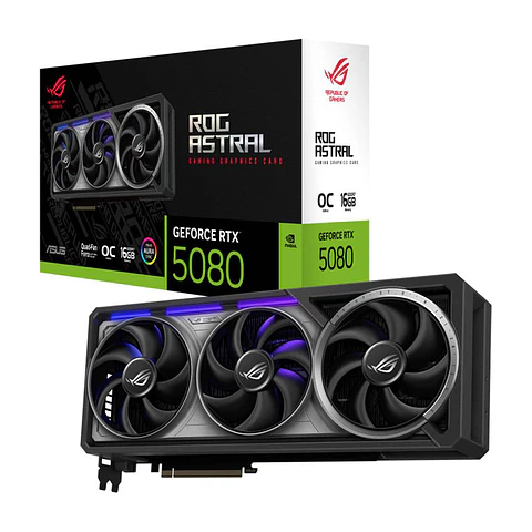 Placa Gráfica Asus NVIDIA GeForce RTX 5080 "Blackwell" ROG Astral Gaming OC 16GB GDDR7 DLSS4