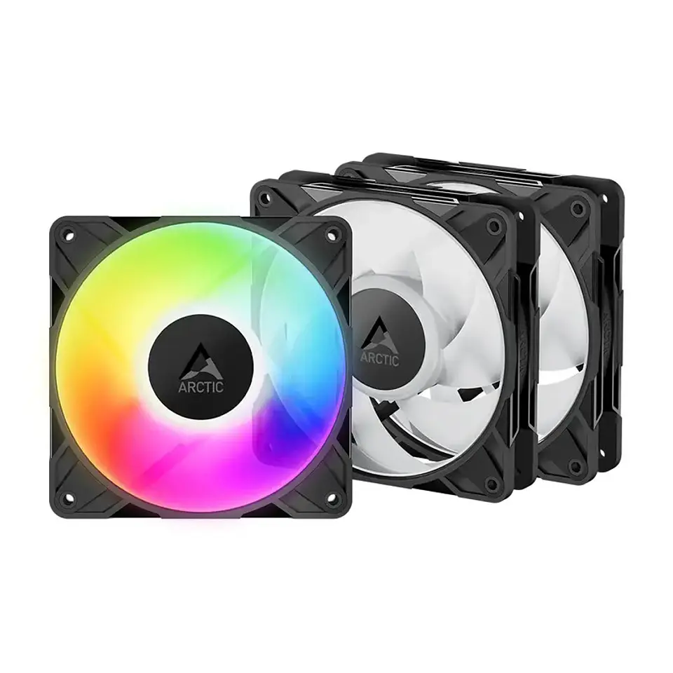 Ventoinha 120mm Arctic P12 Pro A-RGB LN 2000RPM 4 Pinos PWM (Pack 3) 1