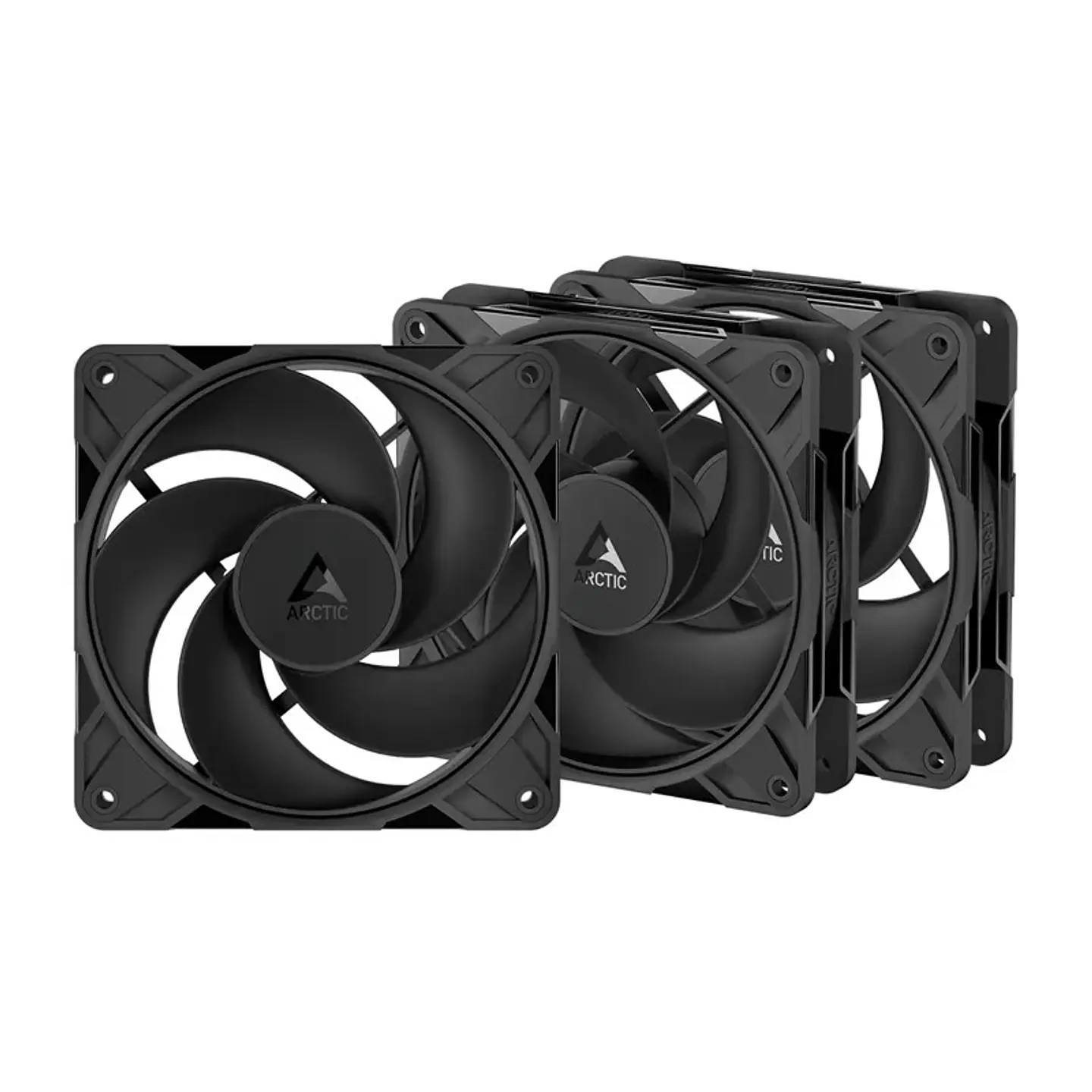 Ventoinha 120mm Arctic P12 Pro Reverse 3000RPM 4 Pinos PWM Preta (Pack 3) 1