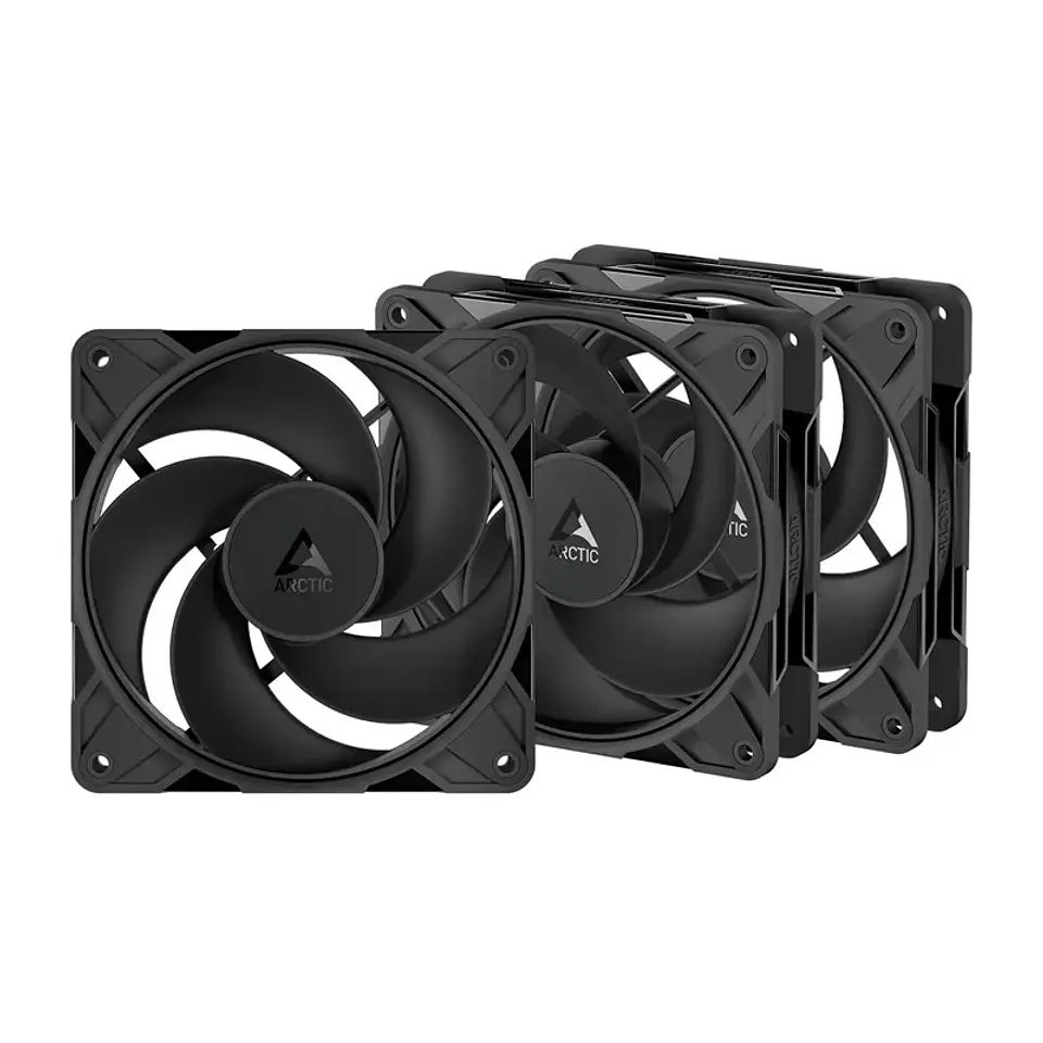 Ventoinha 120mm Arctic P12 Pro Reverse 3000RPM 4 Pinos PWM Preta (Pack 3) 1