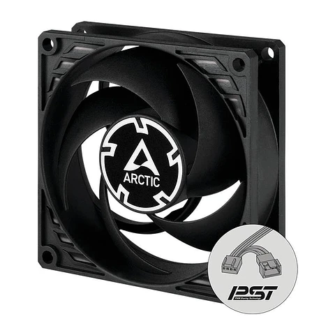 Ventoinha 80mm Arctic P8 PWM PST 3000RPM 4 Pinos PWM Preta (Single Fan)