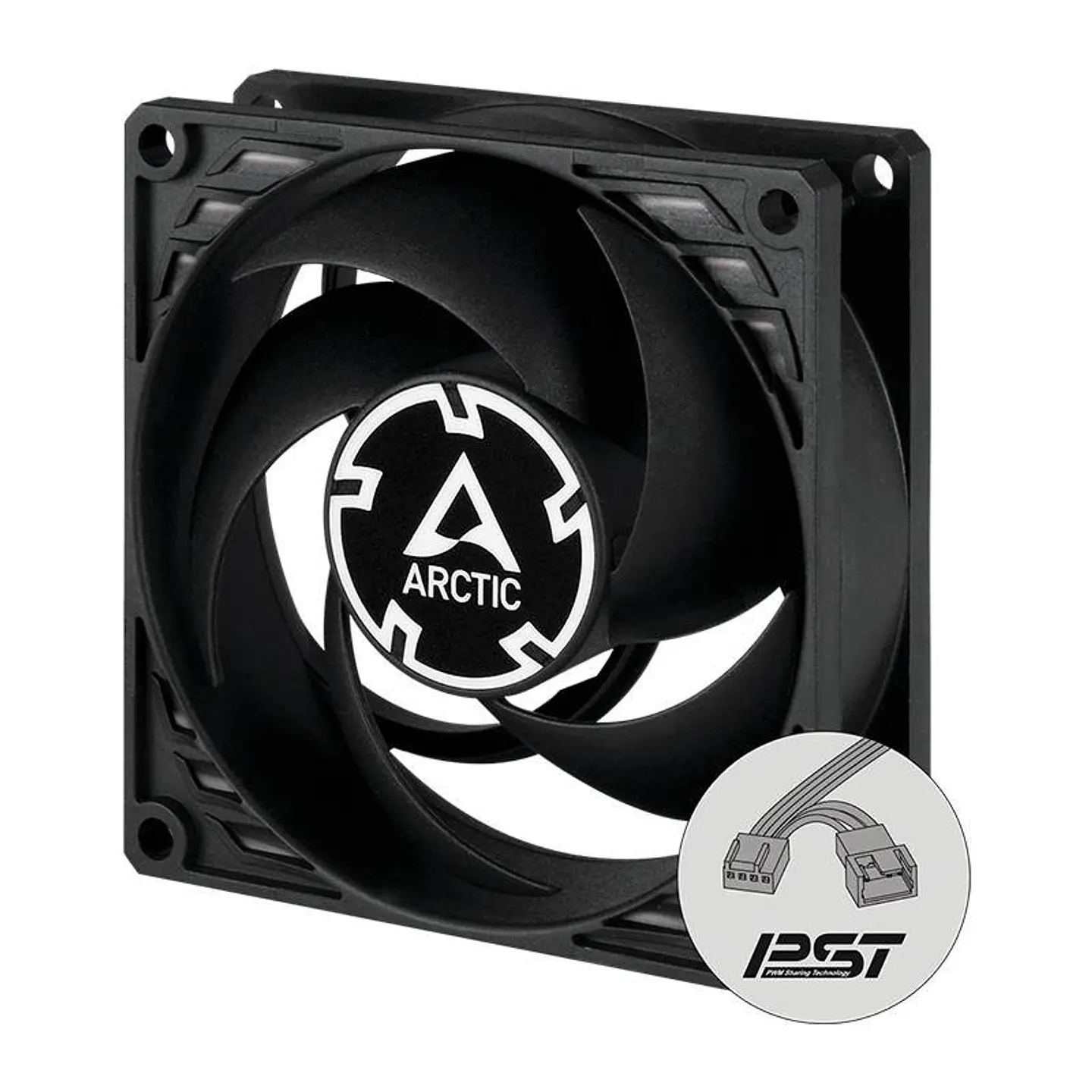Ventoinha 80mm Arctic P8 PWM PST 3000RPM 4 Pinos PWM Preta (Single Fan) 1