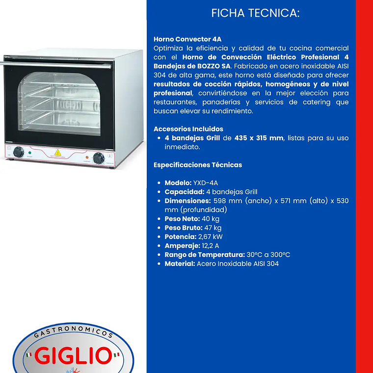 Horno Convector YXD-4A con Grill y Vaporizador 2