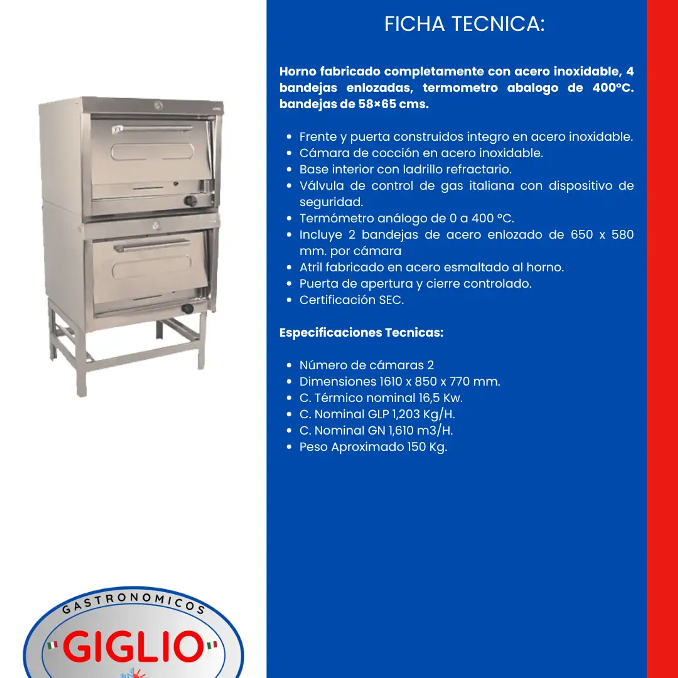 Horno 2 camara 58×65 2