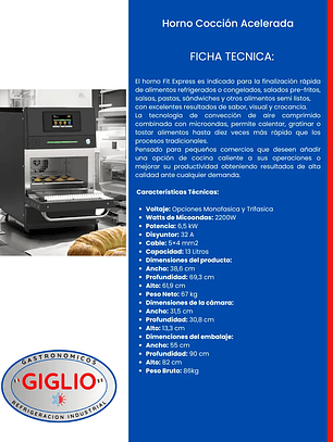 Horno Cocción Acelerada