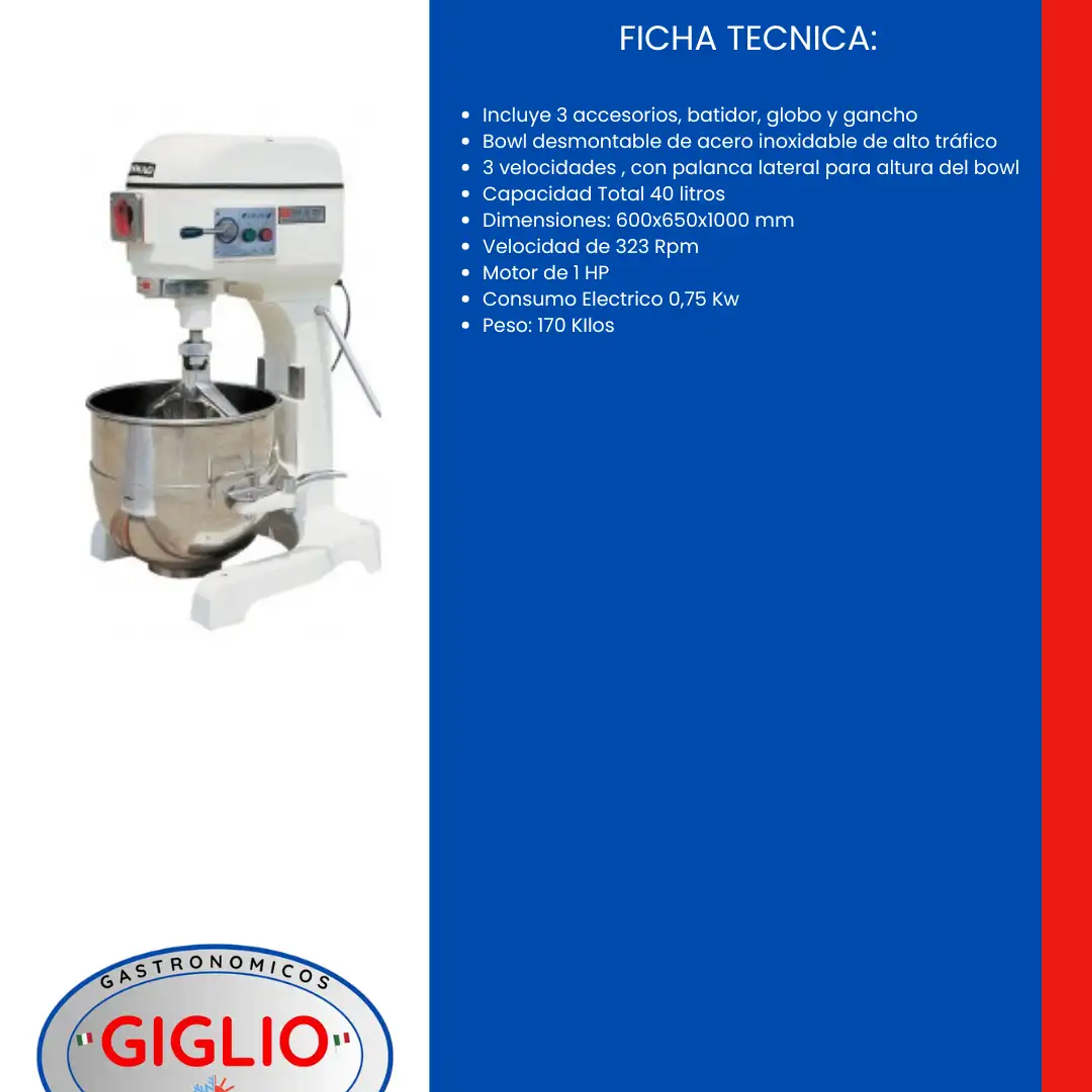 Batidora Sinmag 40 litros 2