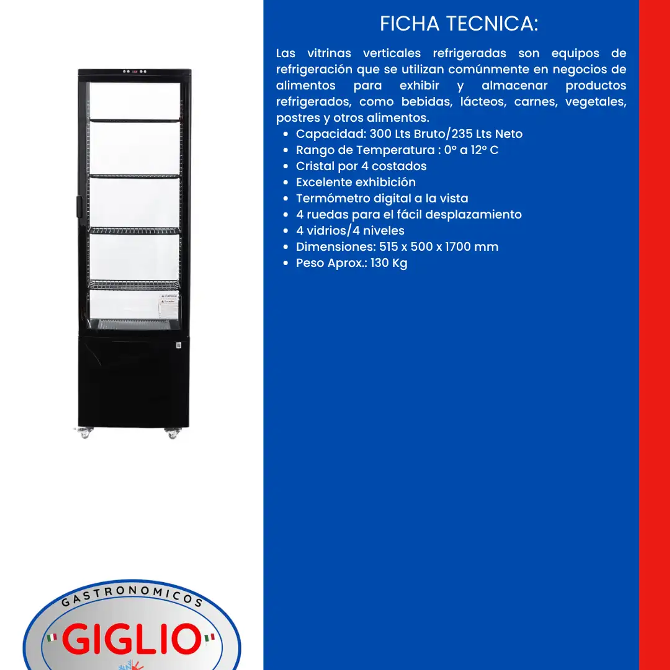 Vitrina Vertical R-300 Negro 2