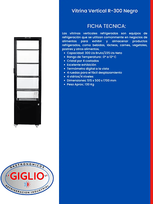 Vitrina Vertical R-300 Negro