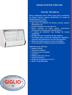 Vitrina STATUS 2.00 mts