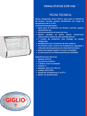 Vitrina STATUS 2.00 mts