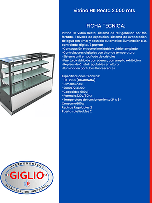 Vitrina HK Recta 2.000 mts