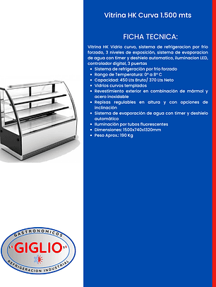 Vitrina HK Curva 1.500 mts