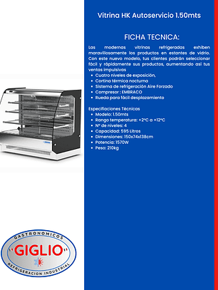 Vitrina HK Autoservicio 1.50mts