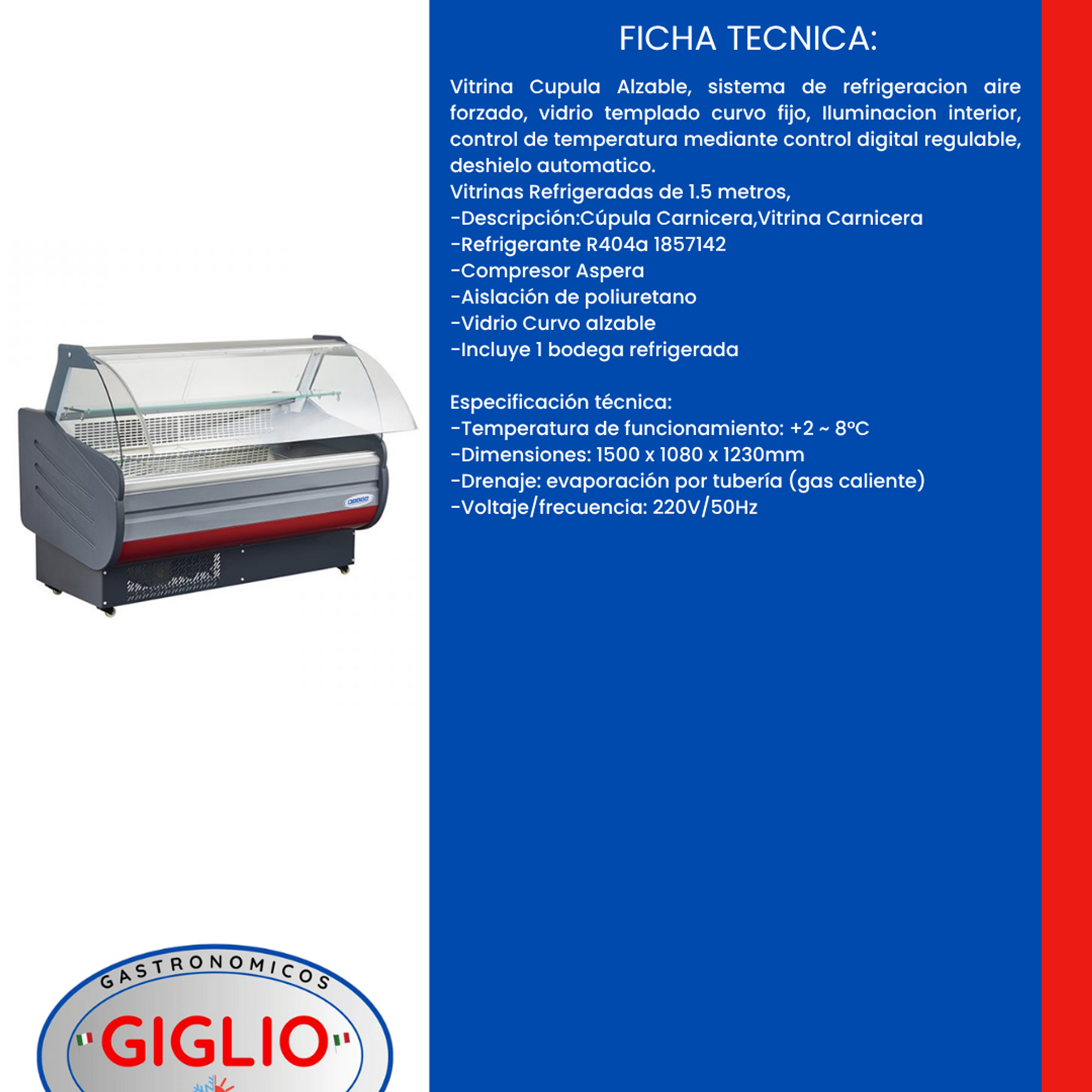 Vitrina Cupula Importada 1.50 mts 3