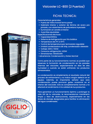 Visicooler LC-800 (2 Puertas)