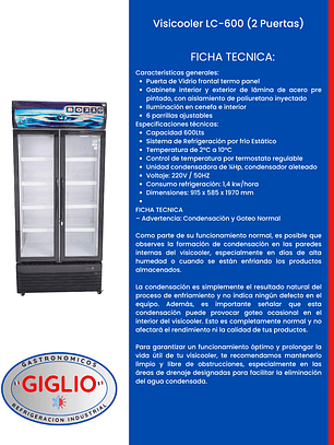 Visicooler LC-600 (2 Puertas)
