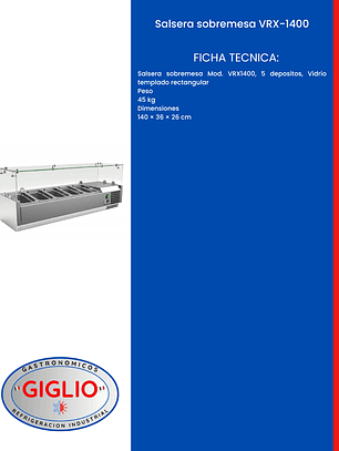 Salsera sobremesa VRX-1400