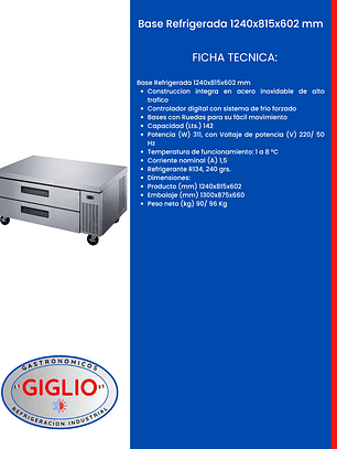 Base Refrigerada 1240×815x602 mm