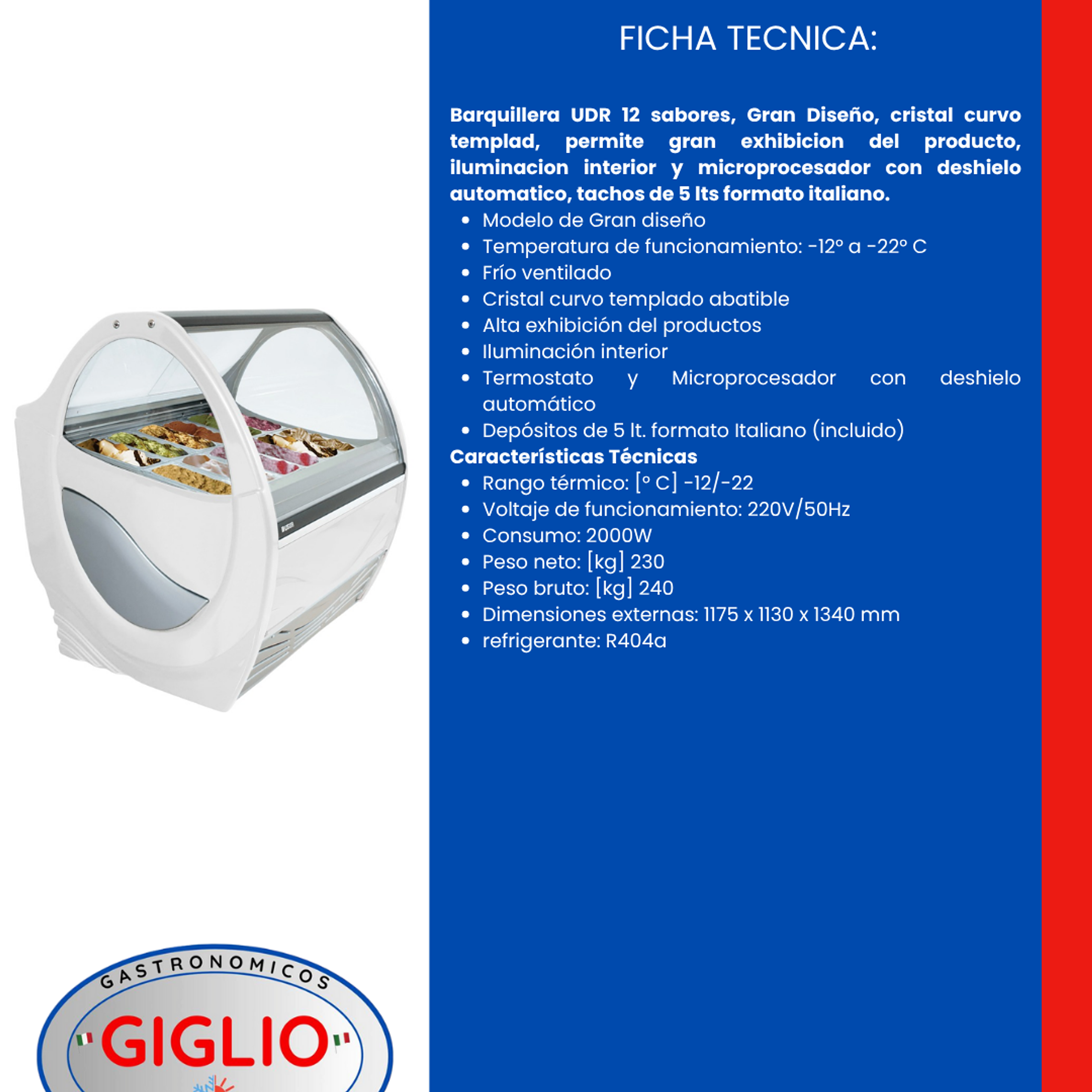 Barquillera UDR 12 sabores 2