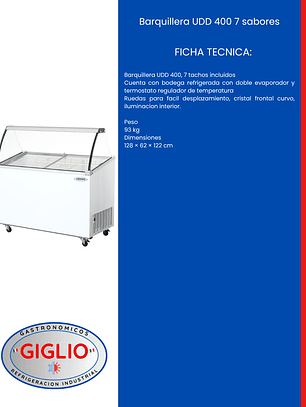 Barquillera UDD 400 7 sabores