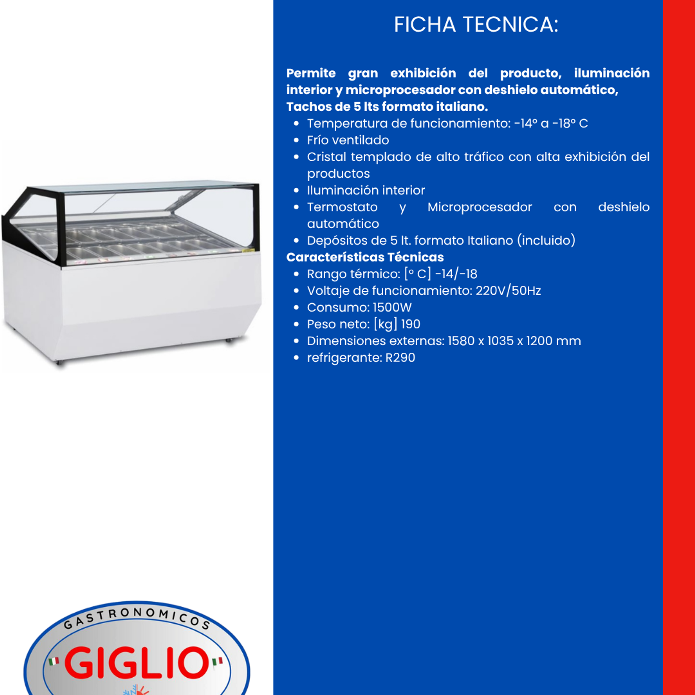 Barquillera Dritto 16 sabores 2