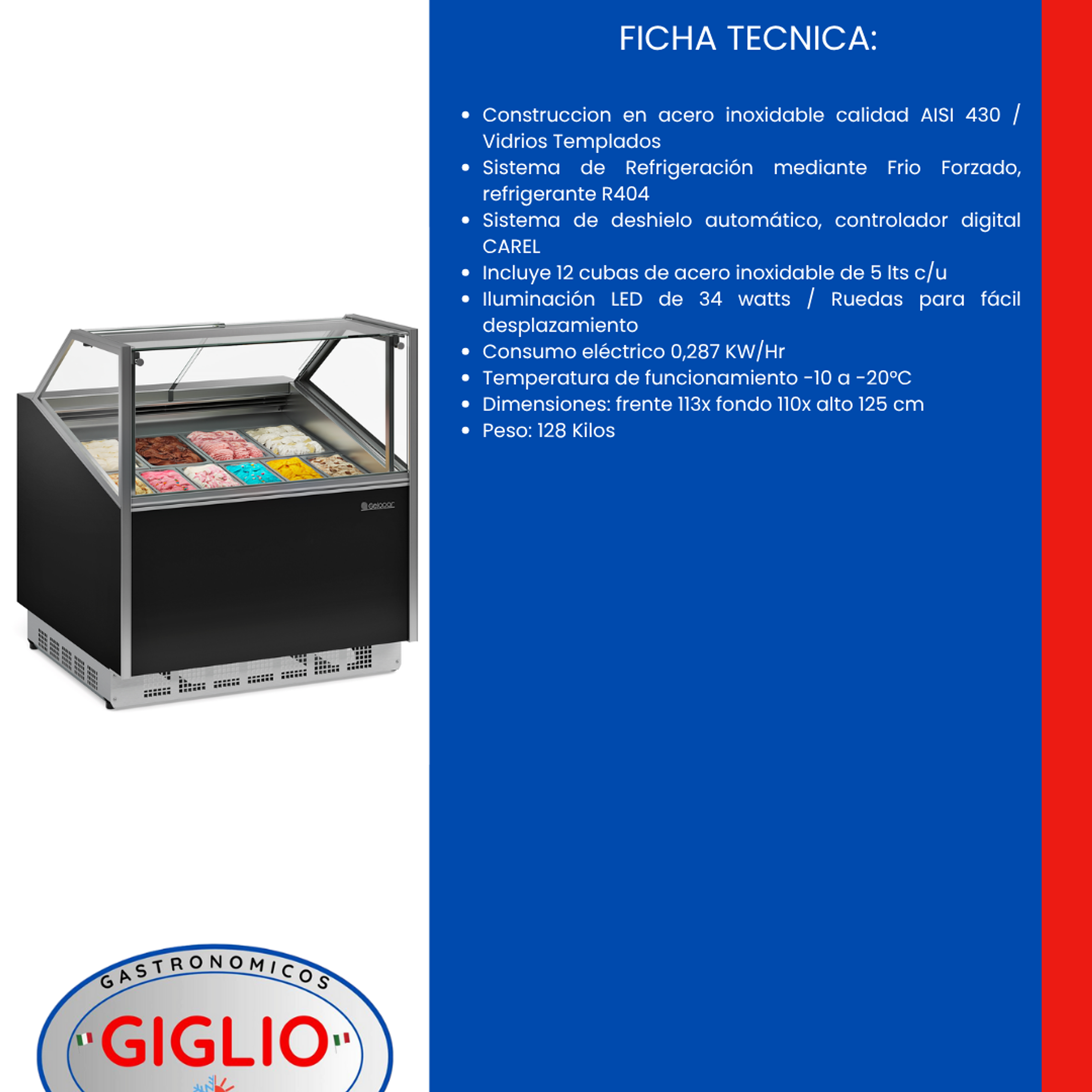 Barquillera 12 Sabores Linea Recta 2