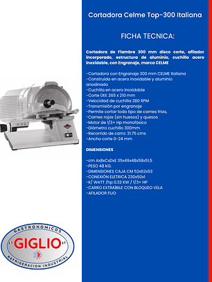 Cortadora Celme Top-300 Italiana