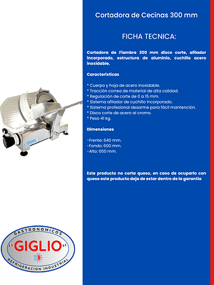 Cortadora de Cecinas 300 mm