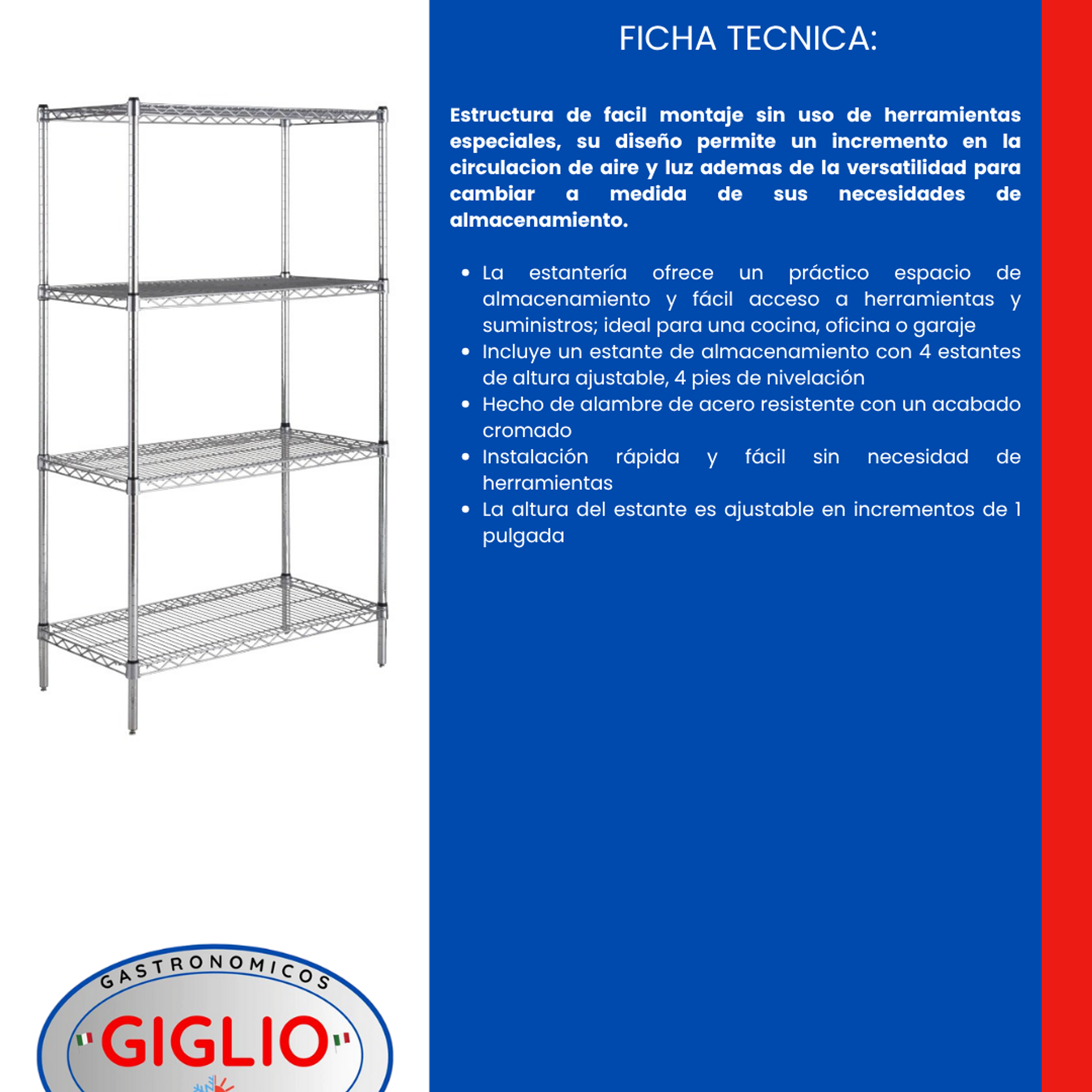 Estanteria Microcromada 4 bandejas 2