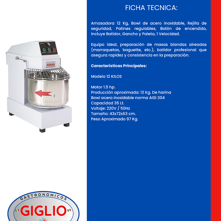 Amasadora 12 Kilos SD-30 Nacional 2