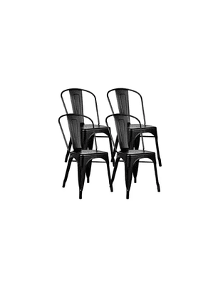 Pack 4 Sillas Tolix Negro Evento Casino Restaurant