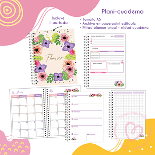 Digital Planicuaderno  flores 2024
