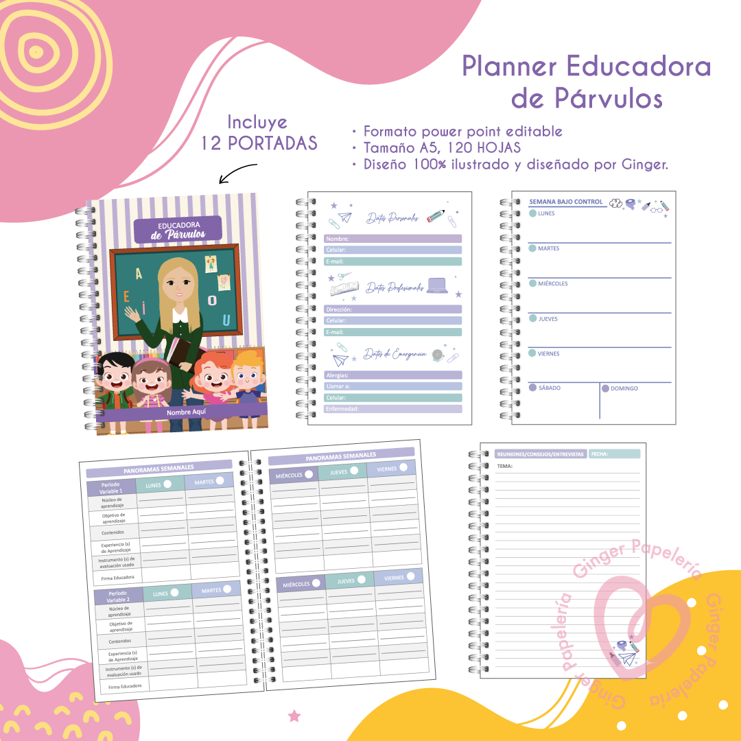 Imprimible Planner Educ de Párvulos 1  2024 1