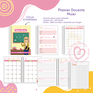Digitales Planner Docente mujer 2024