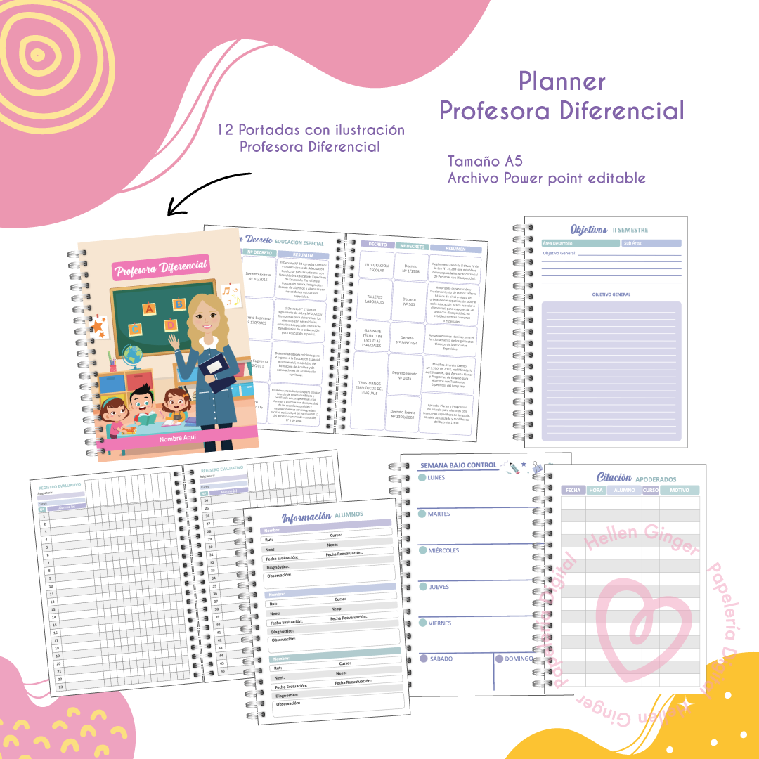 Digital Planner Profesora Diferencial 2024 1